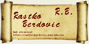 Rastko Berdović vizit kartica